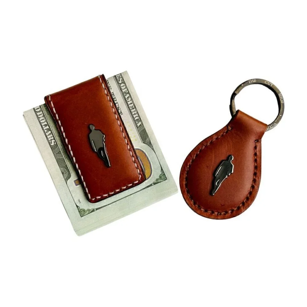 Hand Crafted Leather Money Clip, Strong Magnet, Accessory for Men - Picture 5 of 5